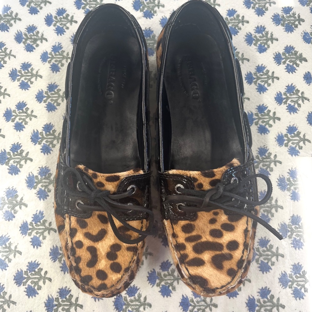 New Bala Sebago Leopard Print Driver Moccasins/Boat Shoes Size 9.5
